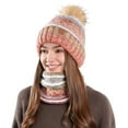 thumbnail image 1 of SUXIAN Winter Scarf Set for Women Knitted Hat and Neck Warmer Lined Thermal Soft Khaki One Size, 1 of 5