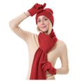 thumbnail image 1 of SUXIAN Winter Scarf Set for Women and Men Hat Scarf Touchscreen Gloves Thick Knit Warm RD2 One Size, 1 of 3