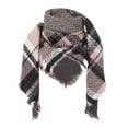 thumbnail image 1 of SUXIAN Winter Scarf for Women Classic Tassel Plaid Triangle Design Warm Soft Grey_3# One Size, 1 of 4