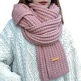 thumbnail image 1 of SUXIAN Winter Scarf for Women Hand Knitted Soft Warm Oversized Wrap Solid Color Fashion Shawl Pink One Size, 1 of 5