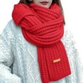thumbnail image 1 of UJNDER Winter Scarf for Women Hand Knitted Soft Warm Oversized Wrap Solid Color Fashion Shawl Red One Size, 1 of 4