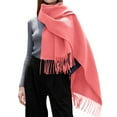 thumbnail image 1 of UJNDER Winter Scarf for Women Solid Color Tassel Shawl Warm Watermelon Red One Size, 1 of 4
