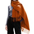thumbnail image 1 of UJNDER Winter Scarf for Women Solid Color Tassel Shawl Warm Wine One Size, 1 of 4