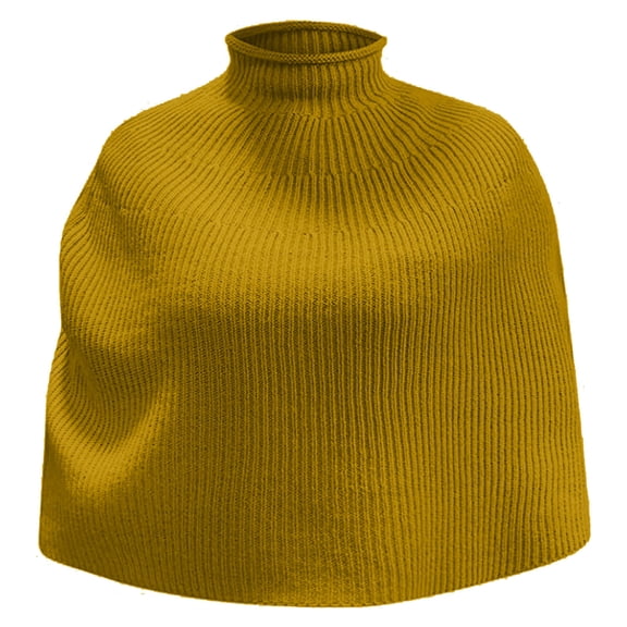 SUXIAN Women Autumn and Winter Casual Fashion Knitted Turtleneck Cape Shawl Knitted Waist Coat for Stylish Display YE2 M