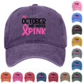 SUXIAN Women's Cancer Awareness Baseball Cap Pink Ribbon Embroidered ...