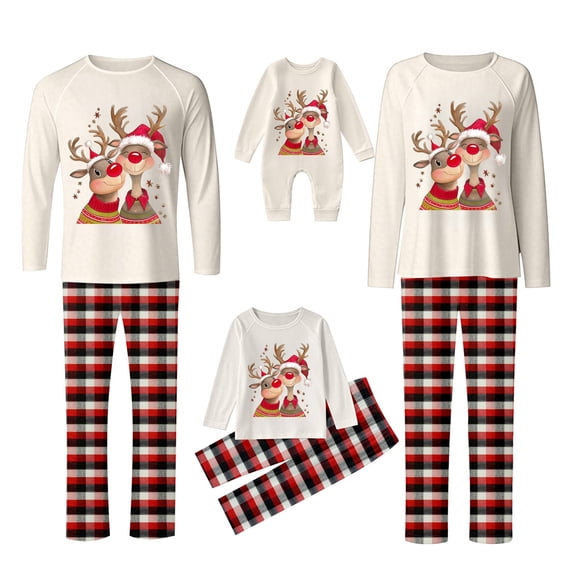 SUXIAN Women's Christmas Pajama Set, Long Sleeve Top and Pants