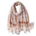 thumbnail image 1 of UJNDER Women's Fall Scarf Lightweight Soft Floral Print with Tassel Shawl Light Pink One Size, 1 of 3