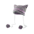 thumbnail image 1 of SUXIAN Women's Knitted Hat with Cat Ears Punk Design Warm for Autumn Winter Fashion Light Green One Size, 1 of 2