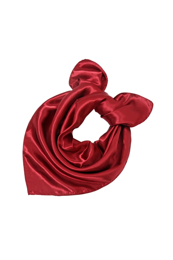 Women's Scarf Versatile Pure Color Neck for Work Holiday Wine One Size