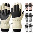 thumbnail image 1 of SUXIAN Women's Ski Gloves Winter Warm Riding Touchscreen - Outdoor Ski Gloves Beige One Size, 1 of 3