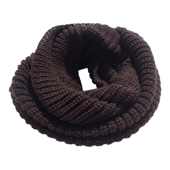 SUXIAN Women's Winter Scarf Thick Knit Two Loop Pullover Fashion Coffee One Size
