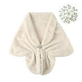 thumbnail image 1 of SUXIAN Women's Winter Shawl Elegant for Wedding Bride and Formal Occasions Beige L, 1 of 7