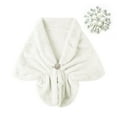 thumbnail image 1 of SUXIAN Women's Winter Shawl Elegant for Wedding Bride and Formal Occasions White L, 1 of 7