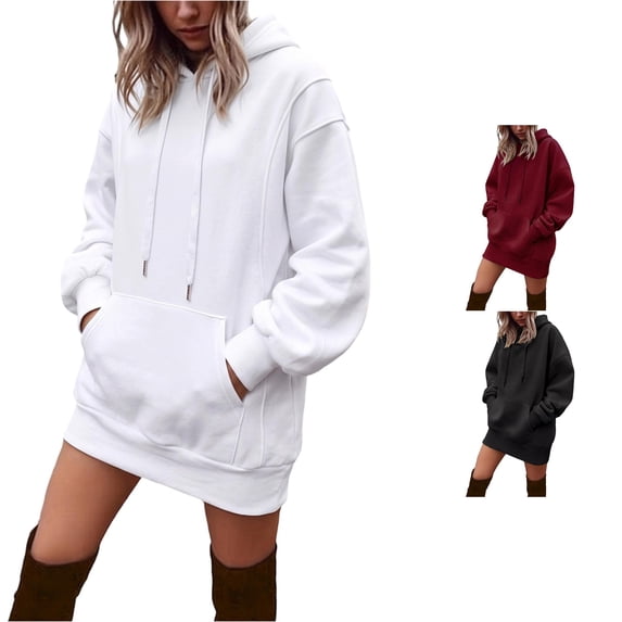 SUXIAN Womens Hoodies Fashion Solid Color Pullover Coat Long Sleeve Hoodie For Women XL