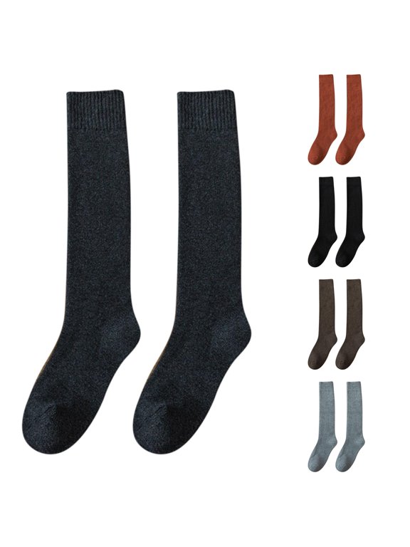 Womens Knee High Socks Cushioned Sole Thermal Warm Lightweight Thin For Everyday Wear Trendy Modern Style