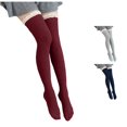 SUXIAN Womens Knee High Socks Solid Color Floral Cable Knit For Casual ...