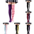 thumbnail image 1 of SUXIAN Womens Knee High Socks Striped Moisture Wicking Fabric All Day Comfort Support Halloween, 1 of 4