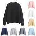 thumbnail image 1 of SUXIAN Womens Sweatshirts Solid Turtleneck O Neck Long Sleeve Plus Velvet Pullover Women's Sweatshirt XXXXL, 1 of 4
