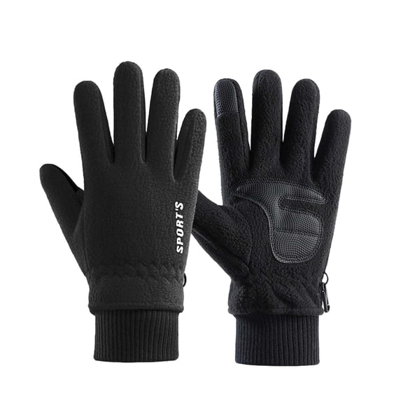 SUXIAN Workout Gloves for Men Winter Insulated Thickened - Outdoor Touchscreen Compatible Driving Cycling Work Out Gloves Black One Size