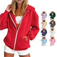 thumbnail image 1 of SUXIAN Zip Up Hoodie Women Winter Warmth Loose Long Sleeve Solid Casual Womens Hoodies M, 1 of 4