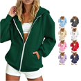 thumbnail image 1 of SUXIAN Zip Up Hoodie Women Winter Warmth Loose Long Sleeve Solid Casual Womens Hoodies XXL, 1 of 4