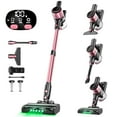thumbnail image 1 of SUXIANGVAC Cordless Vacuum Cleaner, 33Kpa 8 in 1 Lightweight Stick Vacuum, Anti-Tangle Brush with Green Light, 40mins Runtime Rechargeable Vacuums for Hardwood Floor, Carpet, Pet Hair, Pink, 1 of 9
