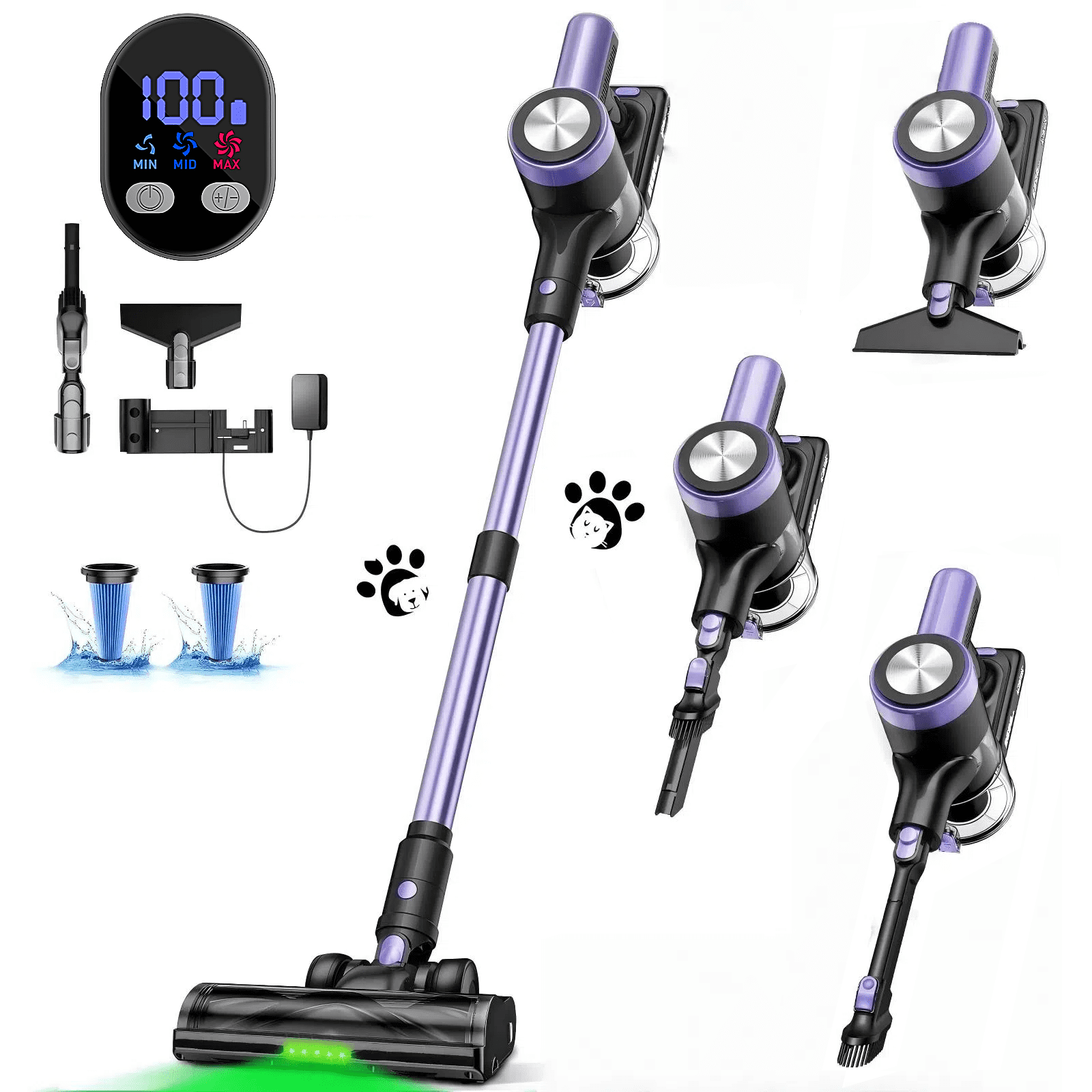 SUXIANGVAC Cordless Vacuum Cleaner 400W H28 Purple 22 - Walmart.com