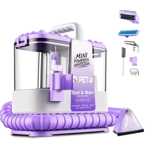 SUXIANGVAC Portable Carpet and Upholstery Spot Cleaner, 20Kpa Powerful Suction, Lightweight Compact Deep Cleaner for Home and Car, Purple