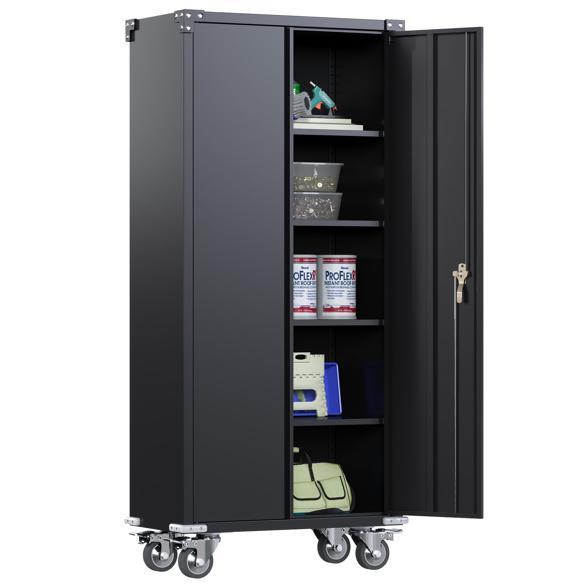 SUXXAN 71" Tall Metal Storage with Doors and 4 Adjustable