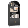 thumbnail image 1 of SUXXAN 73" Tall Arched Display Cabinet with 2 Doors, Curio Kitchen Pantry，Assembly Required, Black, 1 of 8