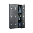 thumbnail image 1 of SUXXAN Metal Lockers for Employees with Lock,Locker Storage Cabinet with 18 Hooks&9 Doors,Steel Storage Locker Cabinet for School Office Gym Bedroom,Assembly Required (9 Door-Dark Grey), 1 of 6