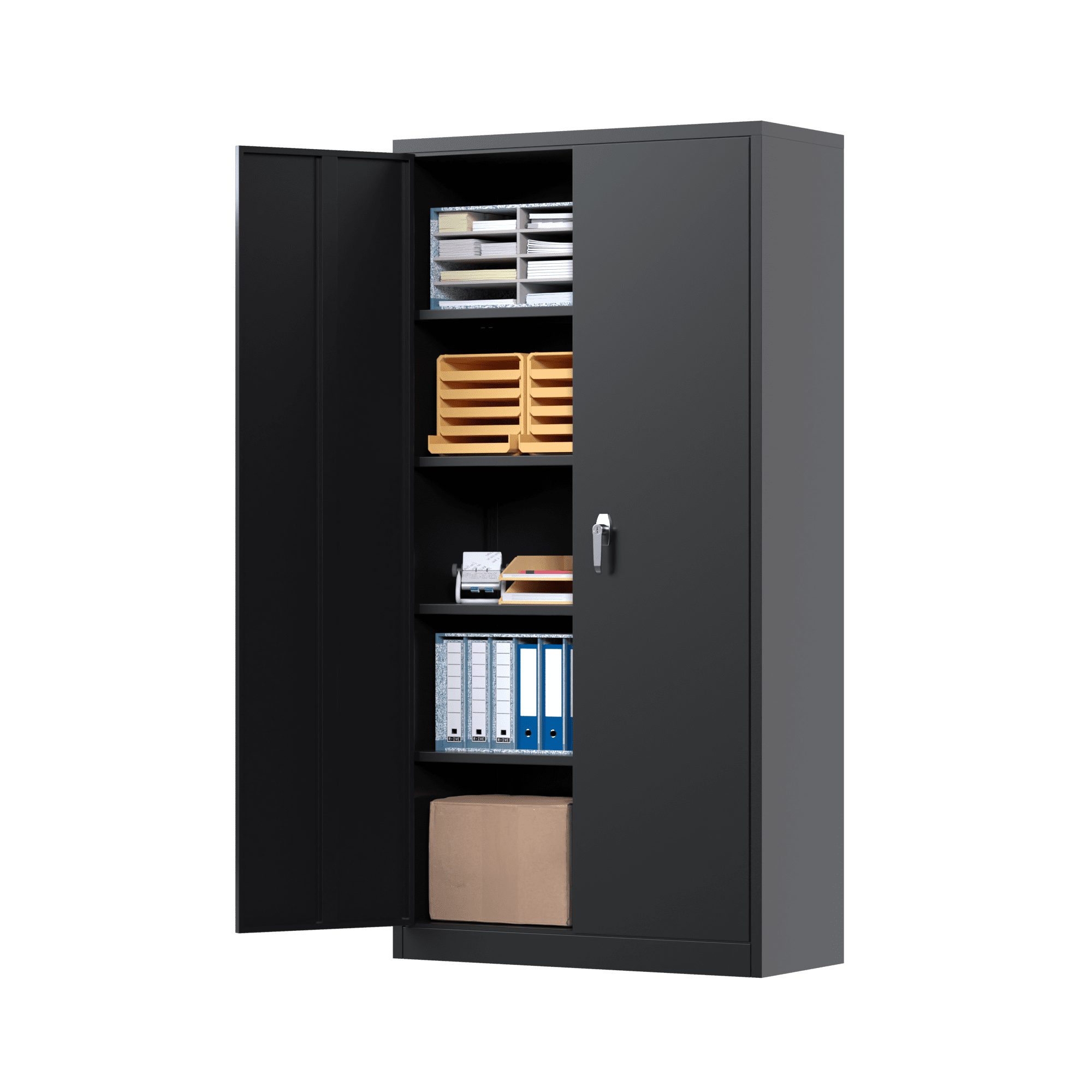 Tennsco Assembled Jumbo Steel Storage Cabinet 48W x 24D x 78H Black