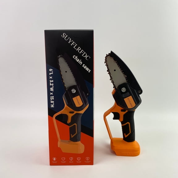 SUYFLRFDC Chain saws,Mini Chainsaw Cordless 6'' with 221V Battery, Lightweight, 2.2 lbs, Handheld, Easy to Use For Wood Cutting