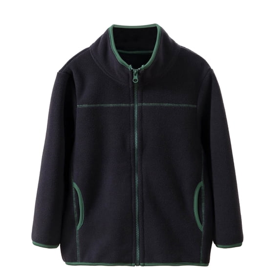 SUYIDA Boys Autumn Winter Jacket Warm Stand Collar Zipper Pockets Comfortable Casual Outerwear Coats for Youth Children - Grey