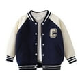 thumbnail image 1 of SUYIDA Boys Baseball Jacket Autumn Thickened Outerwear for Kids Youth Casual Jacket Coat Children Boys and Girls - Dark Blue, 1 of 7