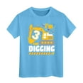 thumbnail image 1 of SUYIDA Boys Excavator Graphic Tee Casual Short Sleeve Shirt For Outdoor Play And Everyday Summer Wear Ages 3 To 13 Years Light Blue,6-7 Years, 1 of 4