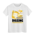 thumbnail image 1 of SUYIDA Boys Excavator Graphic Tee Casual Short Sleeve Shirt For Outdoor Play And Everyday Summer Wear Ages 3 To 13 Years White,10-11 Years, 1 of 4