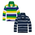 thumbnail image 1 of SUYIDA Boys Polo Shirts Stripe Long Sleeved T Shirt Comfortable Polo Shirt Casual Versatile Tshirt 2Packs,13-14 Years, 1 of 3
