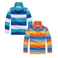 thumbnail image 1 of SUYIDA Boys Polo Shirts Stripe Long Sleeved T Shirt Comfortable Polo Shirt Casual Versatile Tshirt 2Packs,3-4 Years, 1 of 3