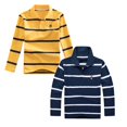 thumbnail image 1 of SUYIDA Boys Polo Shirts Stripe Long Sleeved T Shirt Comfortable Polo Shirt Casual Versatile Tshirt 2Packs,6-7 Years, 1 of 3