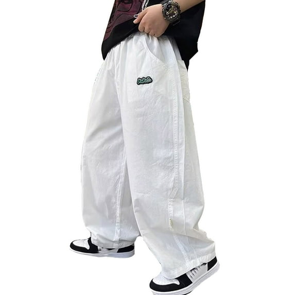 SUYIDA Boys Straight Leg Wranglers 2025 Casual Pants Straight Leg Wide Cargo Pants For Everyday Wear Comfortable Loose Fit Summer Outfits With Sneakers Age 4 13 Years