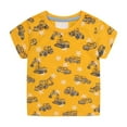 thumbnail image 1 of SUYIDA Boys Summer Short Sleeve T-Shirt for Outdoor Play Comfortable Lightweight Breathable Printed Kids Tee Yellow,3-4 Years, 1 of 7
