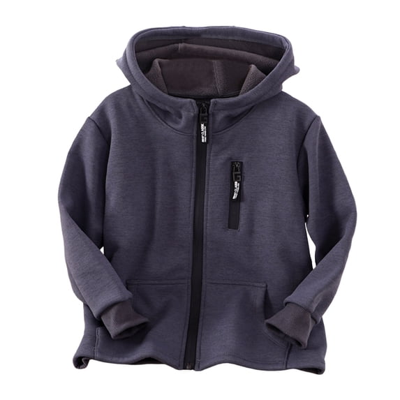 SUYIDA Boys Winter Jacket Warm Hooded Outerwear for Kids Windproof Soft Comfortable Casual Sports Thickened Coats Youth - Grey