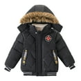 thumbnail image 1 of SUYIDA Boys Winter Jacket with Hood Warm Outerwear for Kids All Season Comfort - Black, 1 of 6