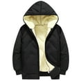 thumbnail image 1 of SUYIDA Boys Winter Lined Hooded Jacket Thickened Warm Coat for Children Youth Cold Weather Outdoor Windproof Embossed Design - Black, 1 of 7