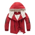 thumbnail image 1 of SUYIDA Boys Winter Lined Zipper Jacket Thickened Warm Padded Outerwear for Children Youth Coats - Brick Red, 1 of 6