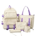 thumbnail image 1 of SUYIDA Canvas Backpack Large Capacity 5-Piece Set Lightweight Durable Casual Bookbag for Travel Commute Backpack, 1 of 3