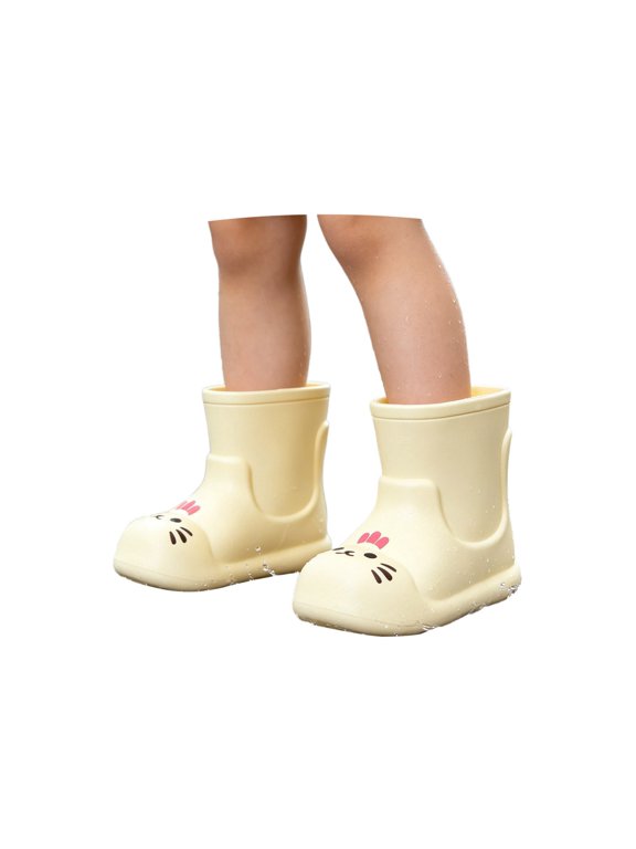 Cat Print Rain Boots for Girls Kids Lightweight Non Outdoor Garden Preschool Shoes Everyday Play Rain Boots