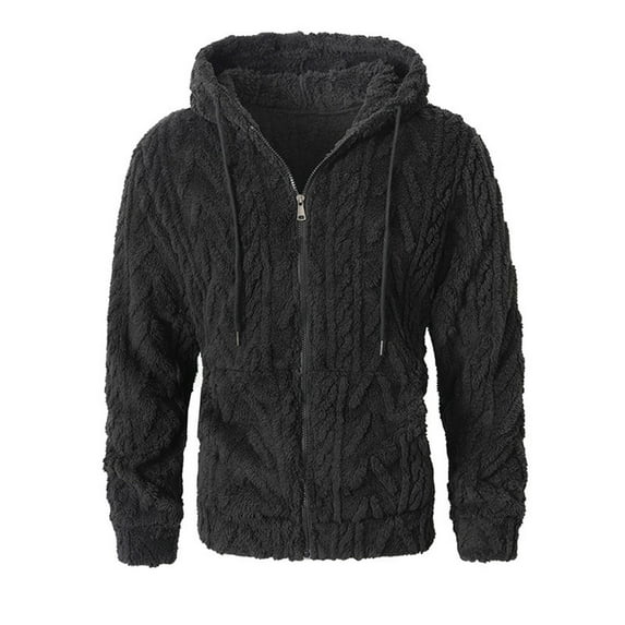 SUYIDA Christmas Sweater Men,Sweater Coat Hooded Lined Long Sleeve Cardigan Jacket Soft Warm Winter Outwear Casual Streetwear Pullover Top