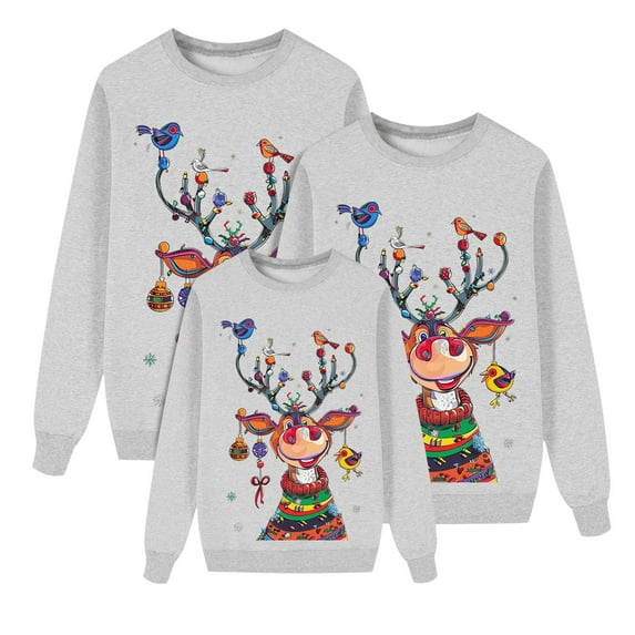 SUYIDA Christmas Sweater for Women Men Kids Cute Family Matching Pullover Jumpers for Holiday Party